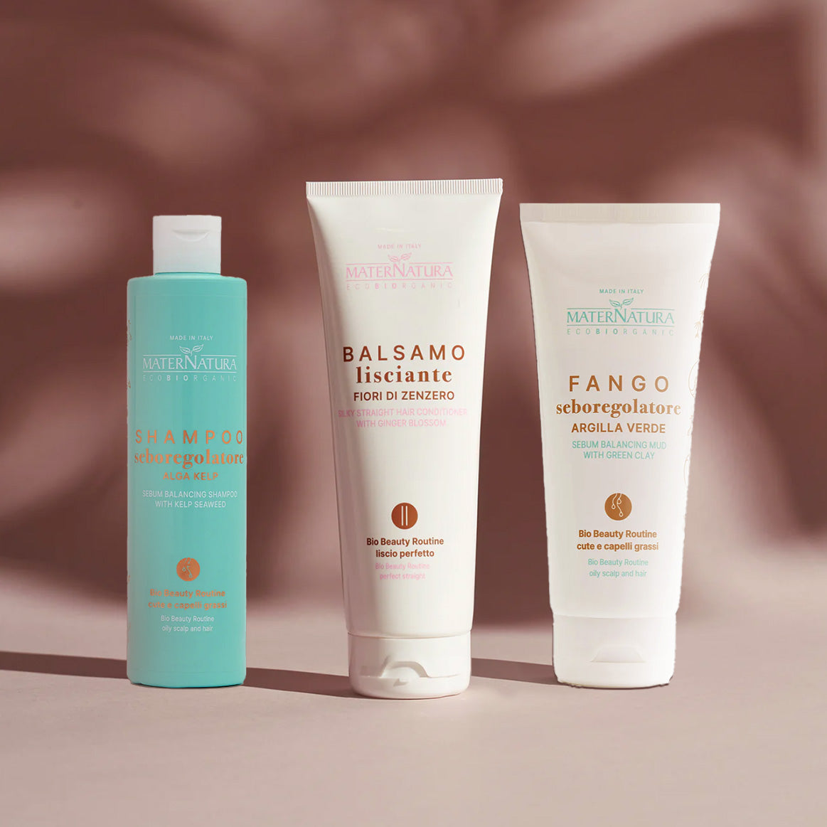 Shampoo alga kelp + balsamo al fiore di zenzero + fango seboregolatore