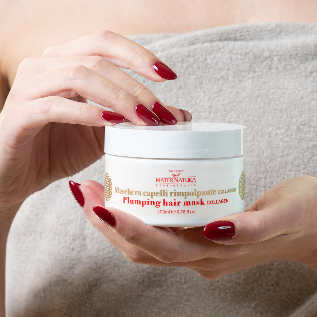 Maschera capelli rimpolpante antiage al collagene