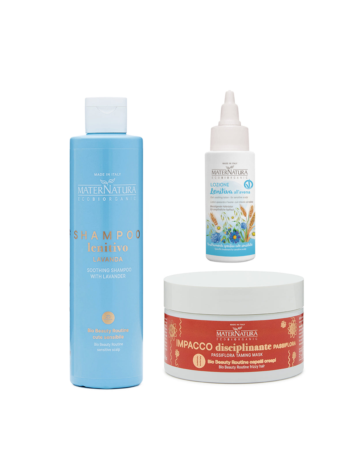 Cornflower shampoo + oatmeal lotion + passion flower pack