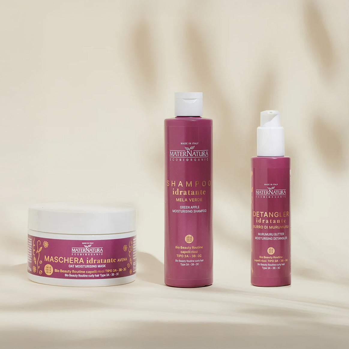 Green apple shampoo + murumuru butter detangler + oatmeal mask